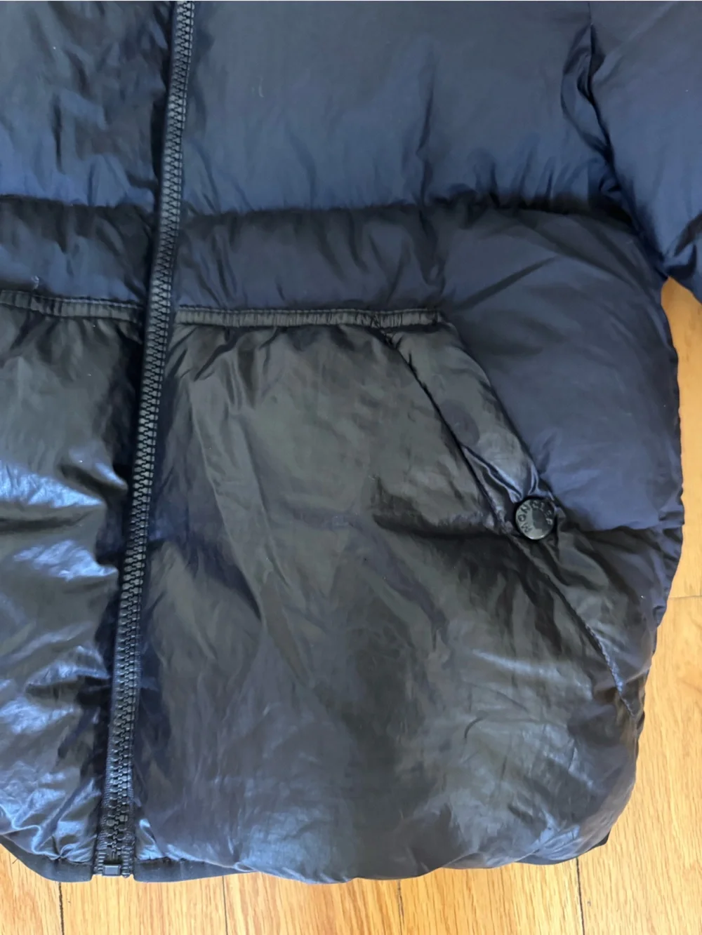 Moncler Navy Quilted Puffer Jacket with Hood